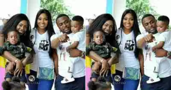 Tiwa Savage And Ubi Franklin Sons In Cute Photo With Their Parents